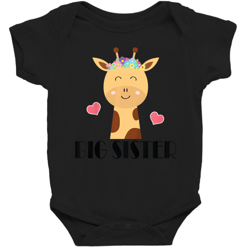 Kids Big Sister Giraffe Big Sis T Shirt Baby Bodysuit by voutsro | Artistshot