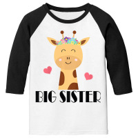 Kids Big Sister Giraffe Big Sis T Shirt Youth 3/4 Sleeve | Artistshot