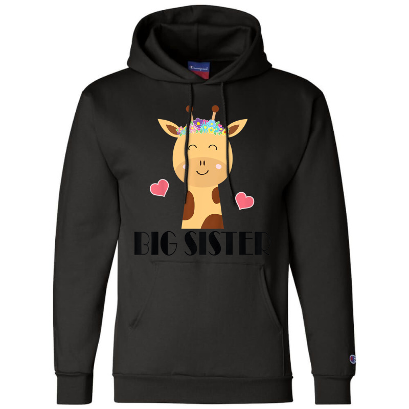 Kids Big Sister Giraffe Big Sis T Shirt Champion Hoodie by voutsro | Artistshot