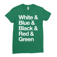 White & Blue & Black & Red & Green   Reversed 20 Ladies Fitted T-shirt | Artistshot