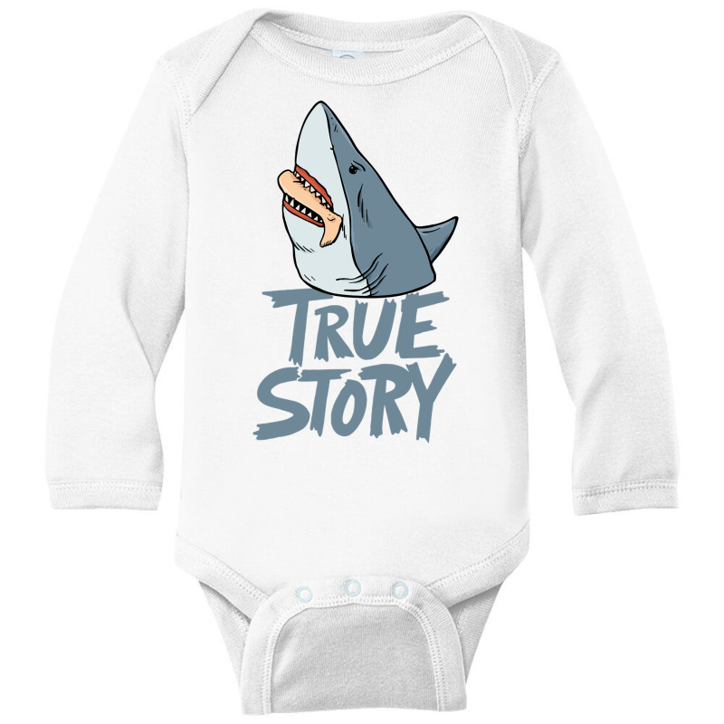 Shark Amputee Joke Leg Prosthetic Design For A Leg Long Sleeve Baby Bodysuit by abele | Artistshot