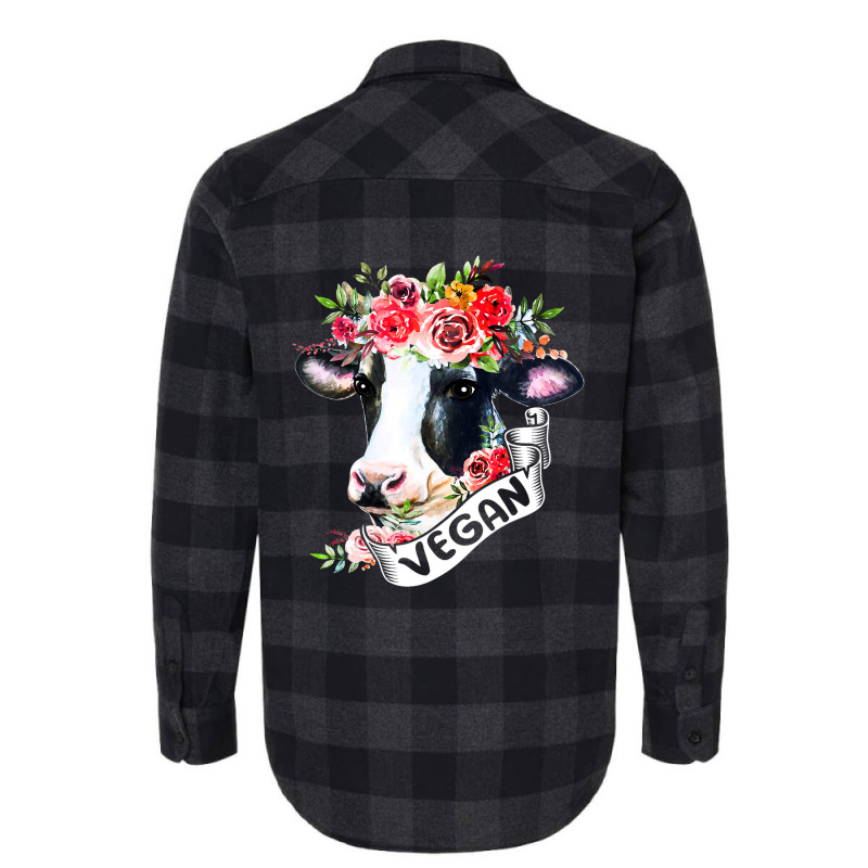 Funny Vegan Flower Cow Vegetarian Lovers Animals C Flannel Shirt | Artistshot