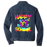 Tie Dye Happy 100th Day Of School Teacher Student Men Denim Jacket | Artistshot