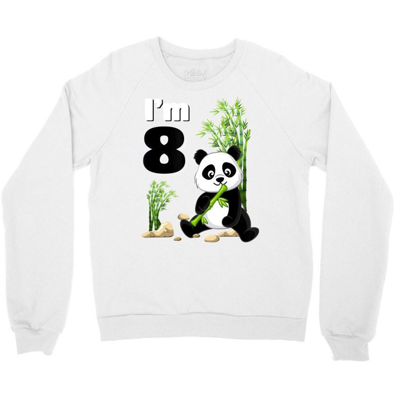 8 Year Old Gifts 8th Birthday Party Animal Panda L Crewneck Sweatshirt | Artistshot