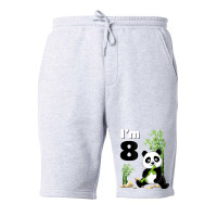 8 Year Old Gifts 8th Birthday Party Animal Panda L Fleece Short | Artistshot