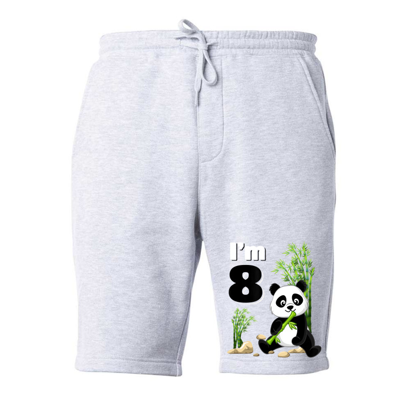 8 Year Old Gifts 8th Birthday Party Animal Panda L Fleece Short | Artistshot