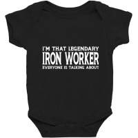 Iron Worker Job Title Employee Funny Worker Iron W Baby Bodysuit | Artistshot