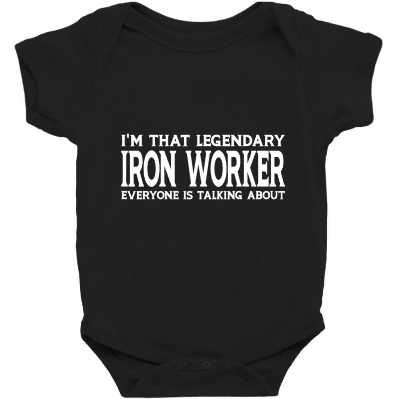 Iron Worker Job Title Employee Funny Worker Iron W Baby Bodysuit by aceyzzhue | Artistshot