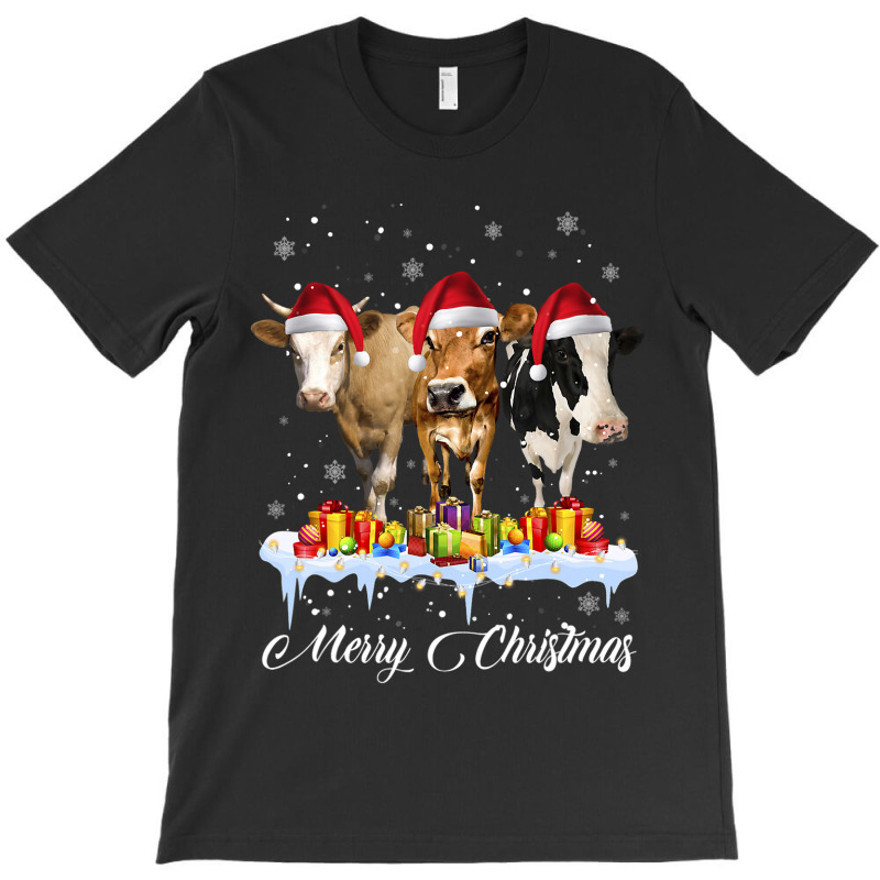 Cow Christmas Lights Tree Sweater Stocking Ornamen T-shirt | Artistshot