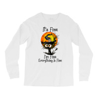 It's Fine I'm Fine Everything Is Fine Black Cat Ha Long Sleeve Shirts | Artistshot