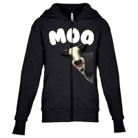 Funny Cow Design For Men Women Cow Farmer Dairy Fa Youth Zipper Hoodie | Artistshot