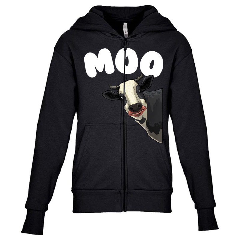 Funny Cow Design For Men Women Cow Farmer Dairy Fa Youth Zipper Hoodie | Artistshot