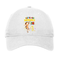 Kids Lets Go Bananas 1st Birthday Monkey 1 Year Ol Adjustable Cap | Artistshot