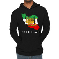 Iran Flag Map Lion Sun Sword Free Iran Support Wom Lightweight Hoodie | Artistshot