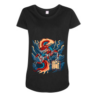 Cyborg Dragon Japanese Cyber Punk Cyber Aesthetic Maternity Scoop Neck T-shirt | Artistshot