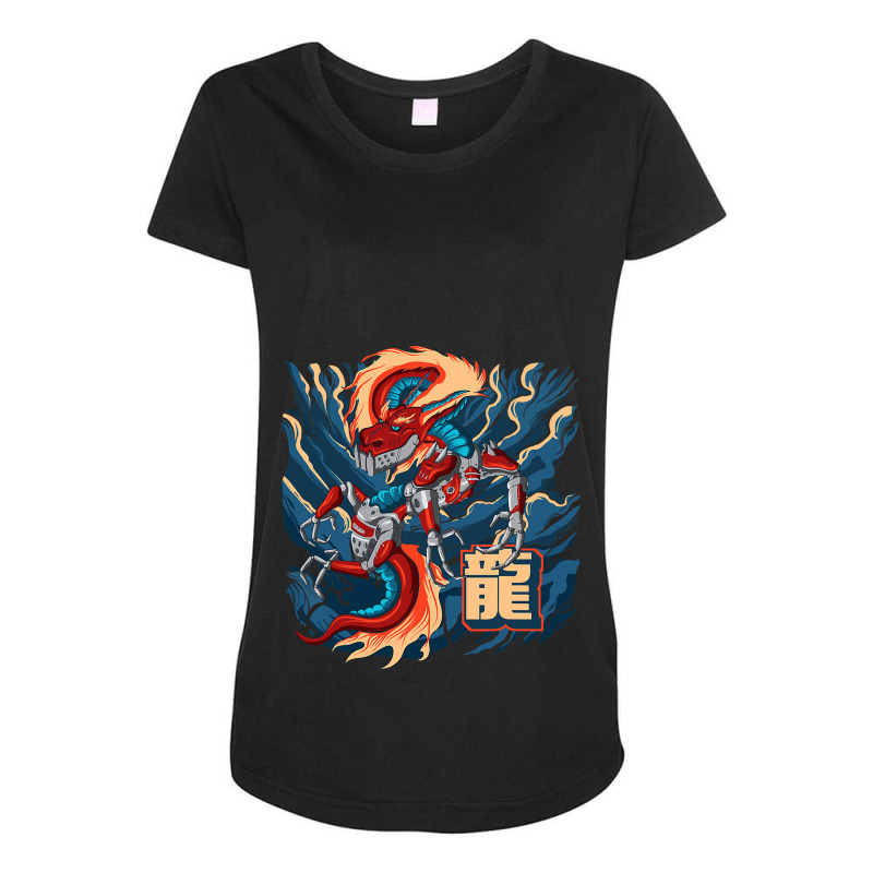 Cyborg Dragon Japanese Cyber Punk Cyber Aesthetic Maternity Scoop Neck T-shirt by spreesgomez | Artistshot