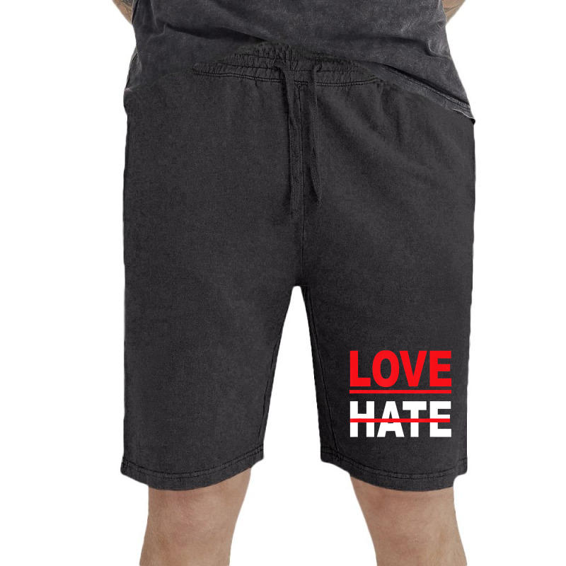 Love Over Hate Love It's The Human Way Tee T Shirt Vintage Short by scrabeck | Artistshot