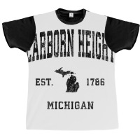 Dearborn Heights Michigan Mi Vintage Athletic Blac Graphic T-shirt | Artistshot