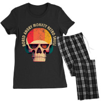 Bored Angry Monkey Retro Skull Women's Pajamas Set | Artistshot