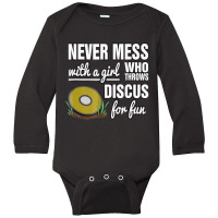 Track And Field Girl Discus Thrower T Shirt Long Sleeve Baby Bodysuit | Artistshot