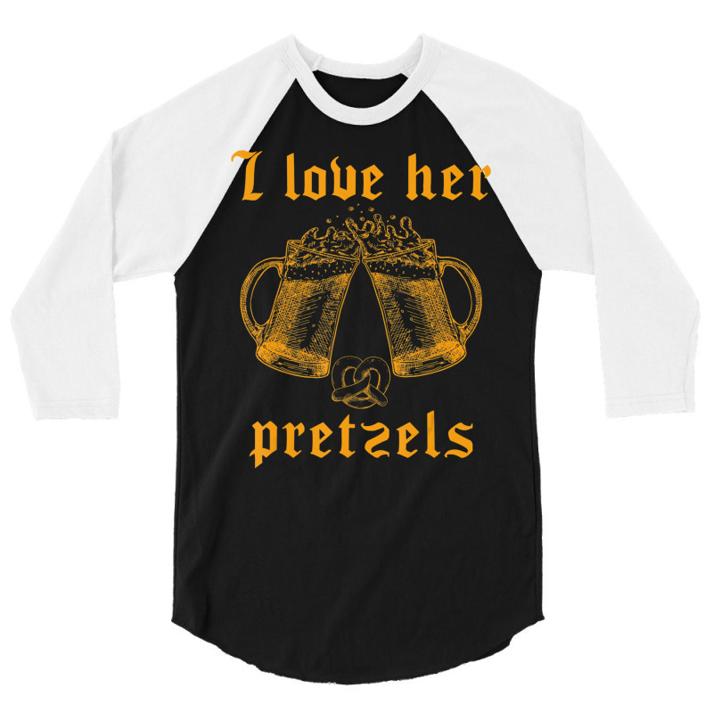 Mens I Love Her Pretzels Oktoberfest Couple Matchi 3/4 Sleeve Shirt | Artistshot