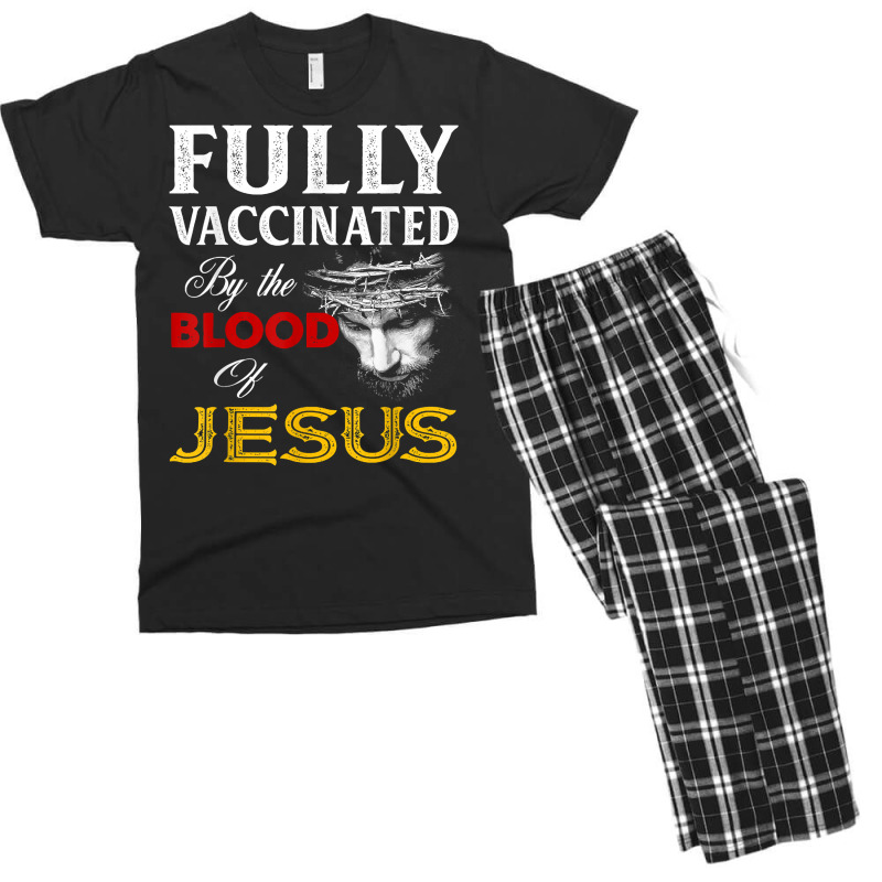 Fully Vaccinated By The Blood Of Jesus Christian T Men's T-shirt Pajama Set by boney | Artistshot