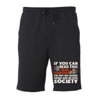 I Was Forced To Put My Book Down Nerdy Geek Funny  Fleece Short | Artistshot