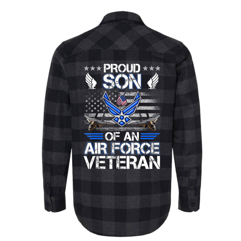 Proud Son Of A Air Force Veteran American Flag Mil Flannel Shirt by heffopance | Artistshot