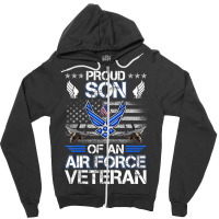 Proud Son Of A Air Force Veteran American Flag Mil Zipper Hoodie | Artistshot