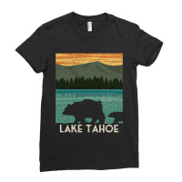 Lake Tahoe California Nevada Vintage Bear Camping  Ladies Fitted T-shirt | Artistshot