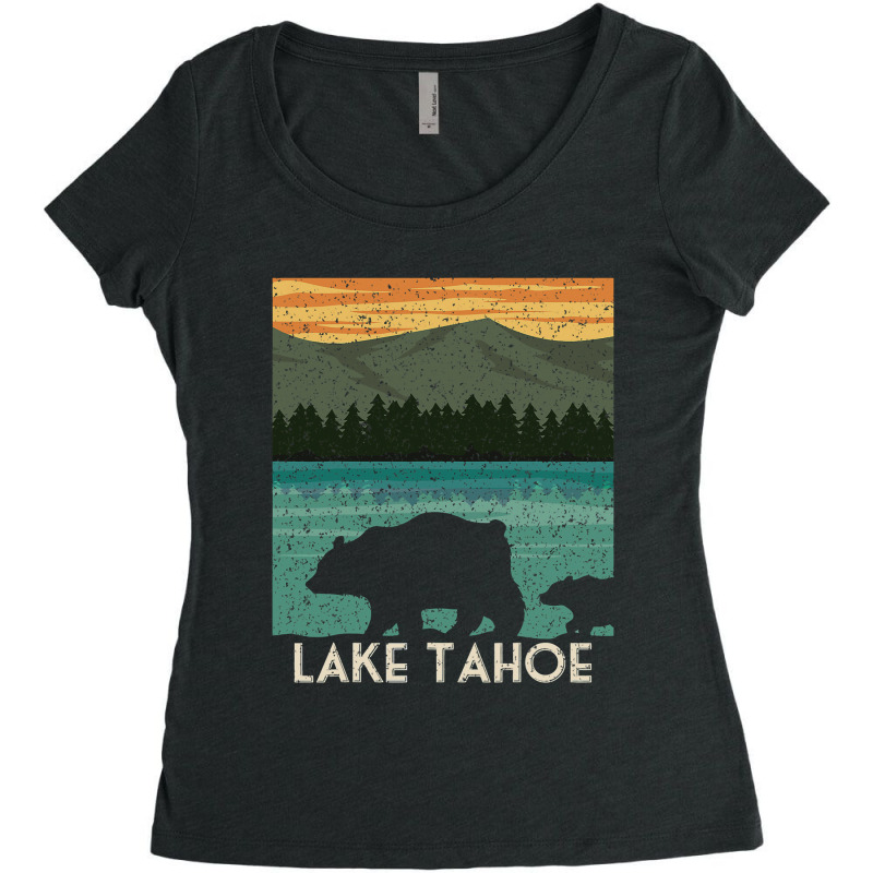 Lake Tahoe California Nevada Vintage Bear Camping  Women's Triblend Scoop T-shirt by kerrmanthez | Artistshot