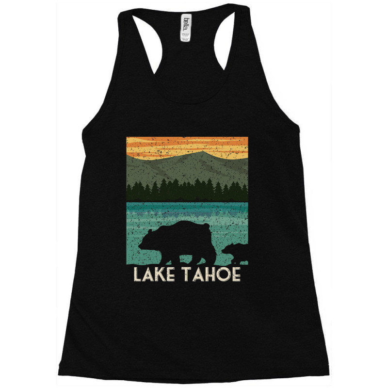 Lake Tahoe California Nevada Vintage Bear Camping  Racerback Tank by kerrmanthez | Artistshot