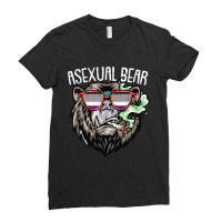 Asexual Bear Lgbtq Ace Pride Smoking Weed Marijuan Ladies Fitted T-shirt | Artistshot