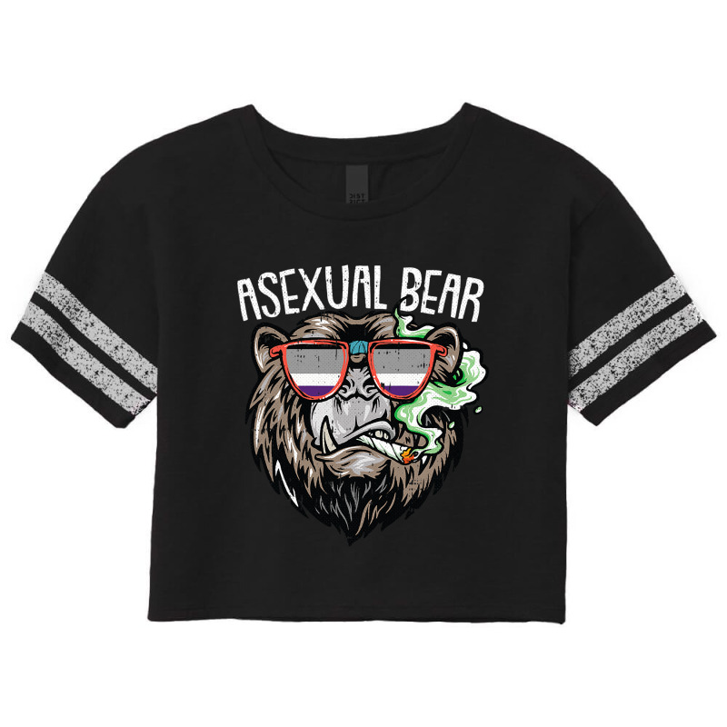 Asexual Bear Lgbtq Ace Pride Smoking Weed Marijuan Scorecard Crop Tee by whoretacarpal | Artistshot