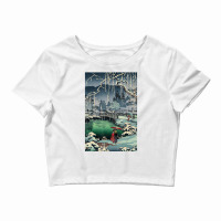 Japanese Woodblock Print Retro Vintage Traditional Crop Top | Artistshot