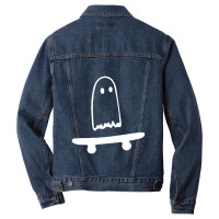 Ghost Skateboard Lazy Halloween Men Denim Jacket | Artistshot