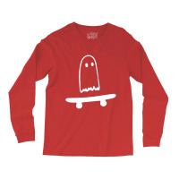 Ghost Skateboard Lazy Halloween Long Sleeve Shirts | Artistshot