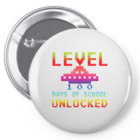 Level 100 Days Of School Unlocked Gamer Watercolor Pin-back Button | Artistshot