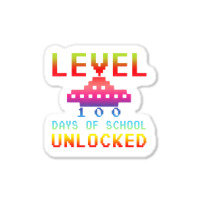 Level 100 Days Of School Unlocked Gamer Watercolor Sticker | Artistshot