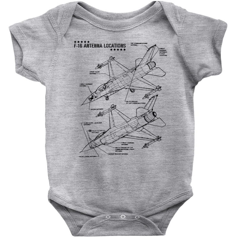 F 16 Antenna Locations Military Aviation Fighter J Baby Bodysuit by gabuya | Artistshot