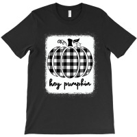 Fall Black And White Plaid Hey Pumpkin T Shirt T-shirt | Artistshot