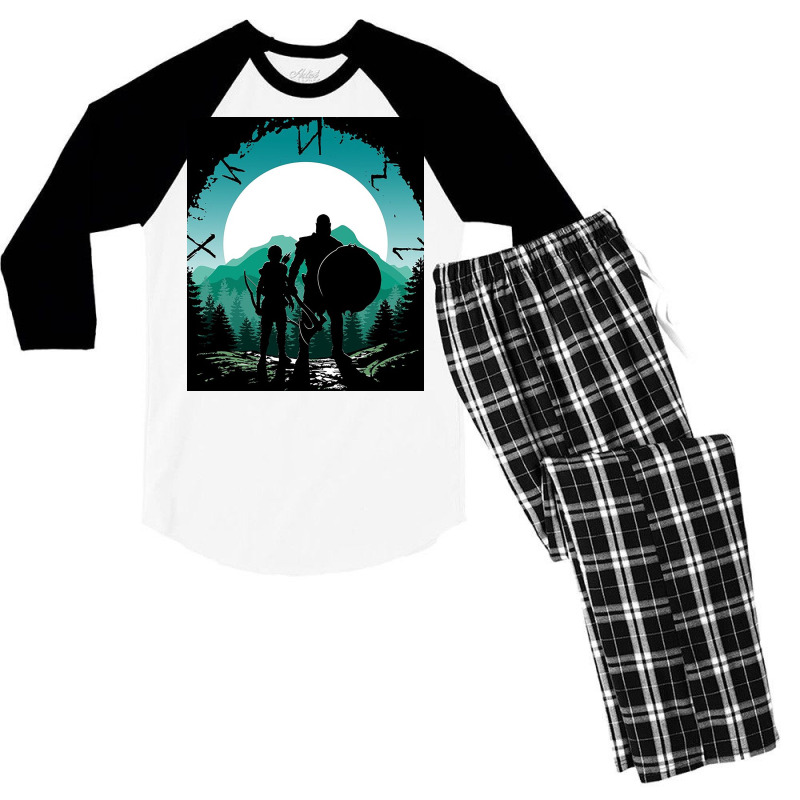 Kratos And Son Men's 3/4 Sleeve Pajama Set | Artistshot