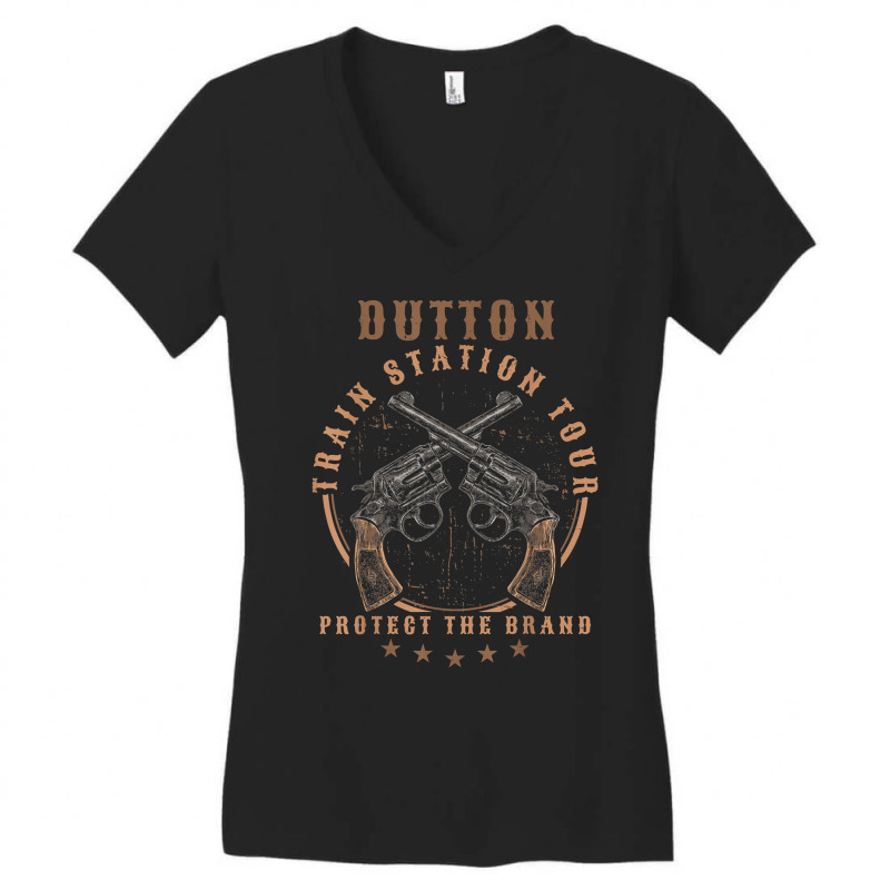 Dutton Station Tours Protect Sarcastic Saying Pun Women's V-Neck T-Shirt by marioc | Artistshot