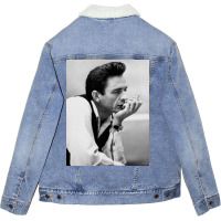 Johnny Cash-thinking Unisex Sherpa-lined Denim Jacket | Artistshot