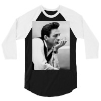 Johnny Cash-thinking 3/4 Sleeve Shirt | Artistshot