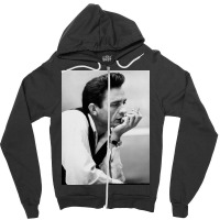 Johnny Cash-thinking Zipper Hoodie | Artistshot