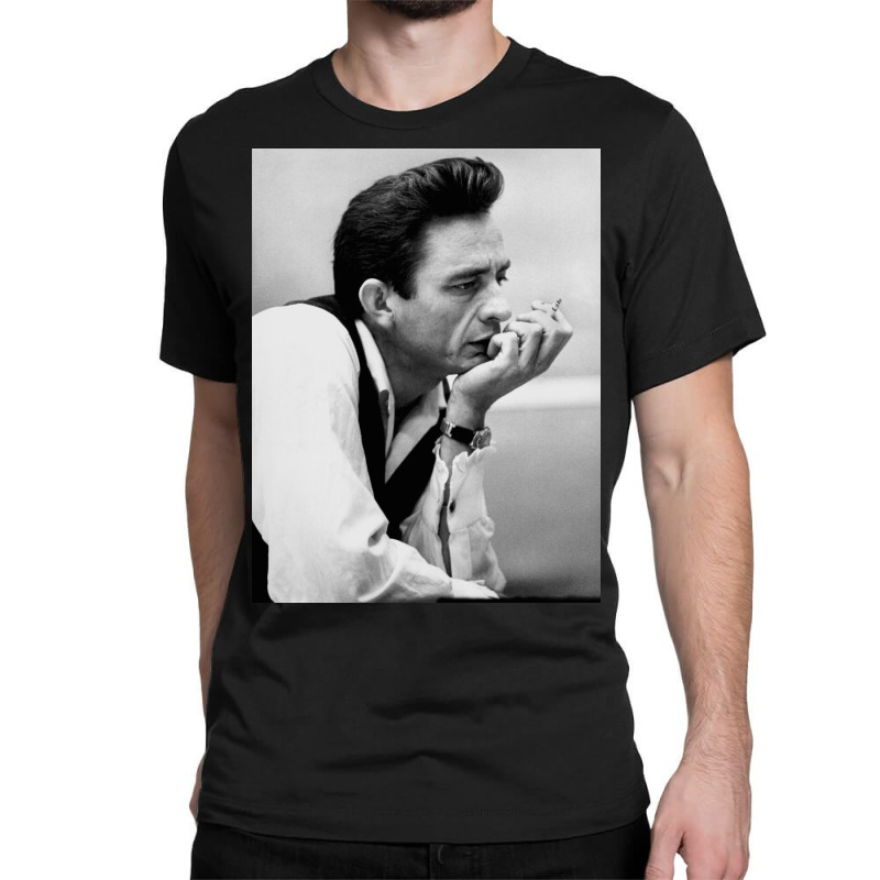 Johnny Cash-thinking Classic T-shirt | Artistshot