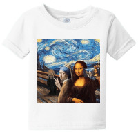 Mona Lisa Girl With A Pearl Earring The Scream Sta Baby Tee | Artistshot