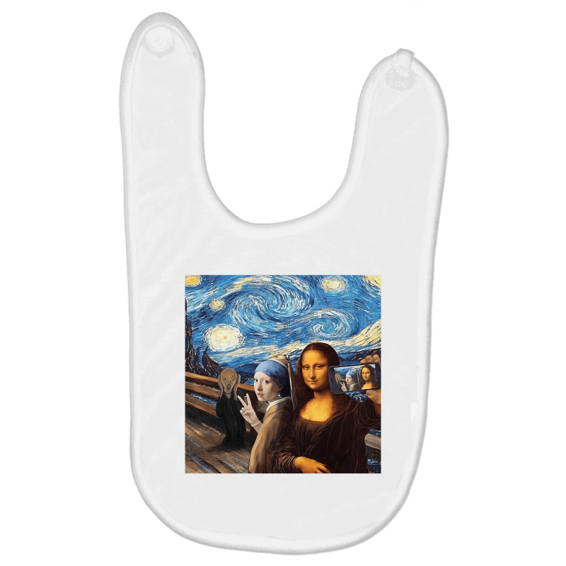 Mona Lisa Girl With A Pearl Earring The Scream Sta Baby Bibs by catricegar | Artistshot