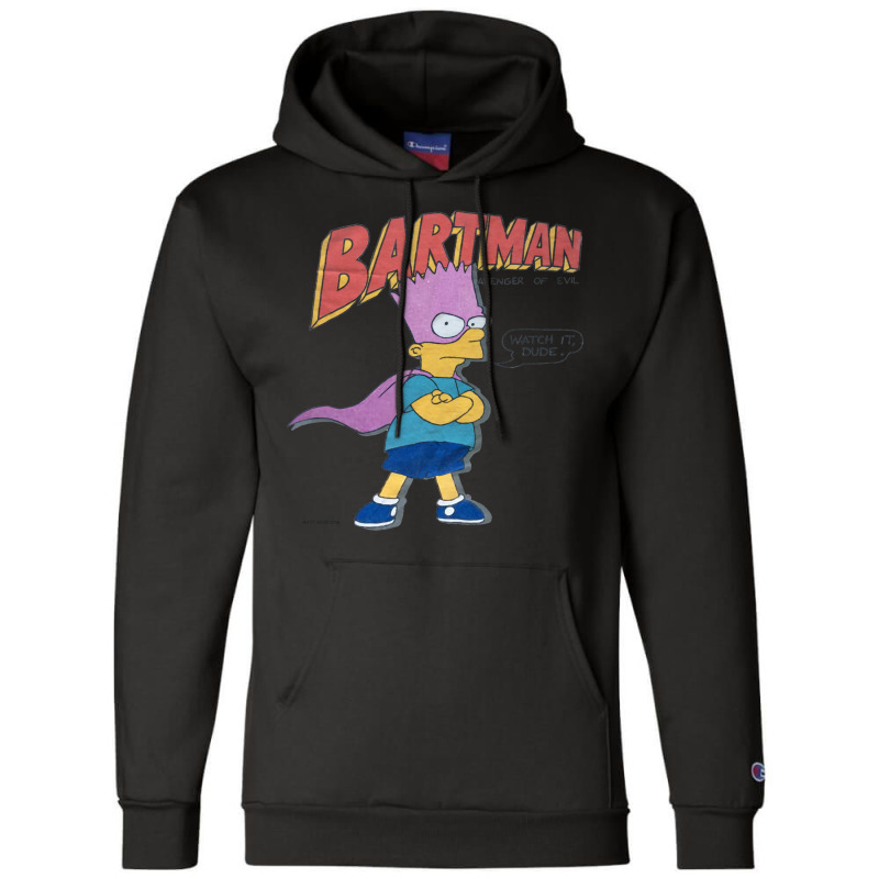 Bartman Avenger Of Evil Watch It Dude Champion Hoodie by gemasteksl | Artistshot